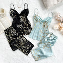 Conjunto Dual Elegance – Pijama de Seda Floral Luxuoso