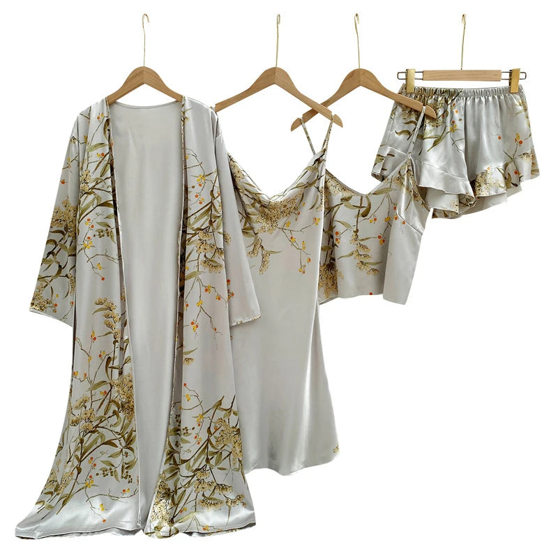 Conjunto Aurora Dourada – Loungewear de Luxo 5 Peças