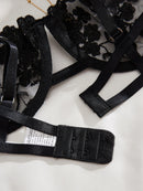 Conjunto Lingerie Lencería – Renda Floral Luxuosa com Tiras de Cetim