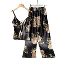 Conjunto Satin Bloom – Pijama Floral de Seda Luxuoso